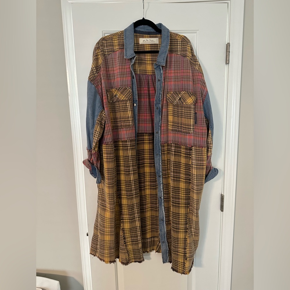 We The Free Denim and Plaid Jacket